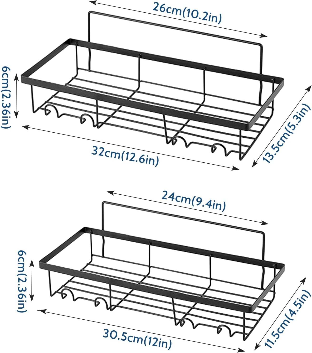 Bathroom Shelves - 2 Pcs