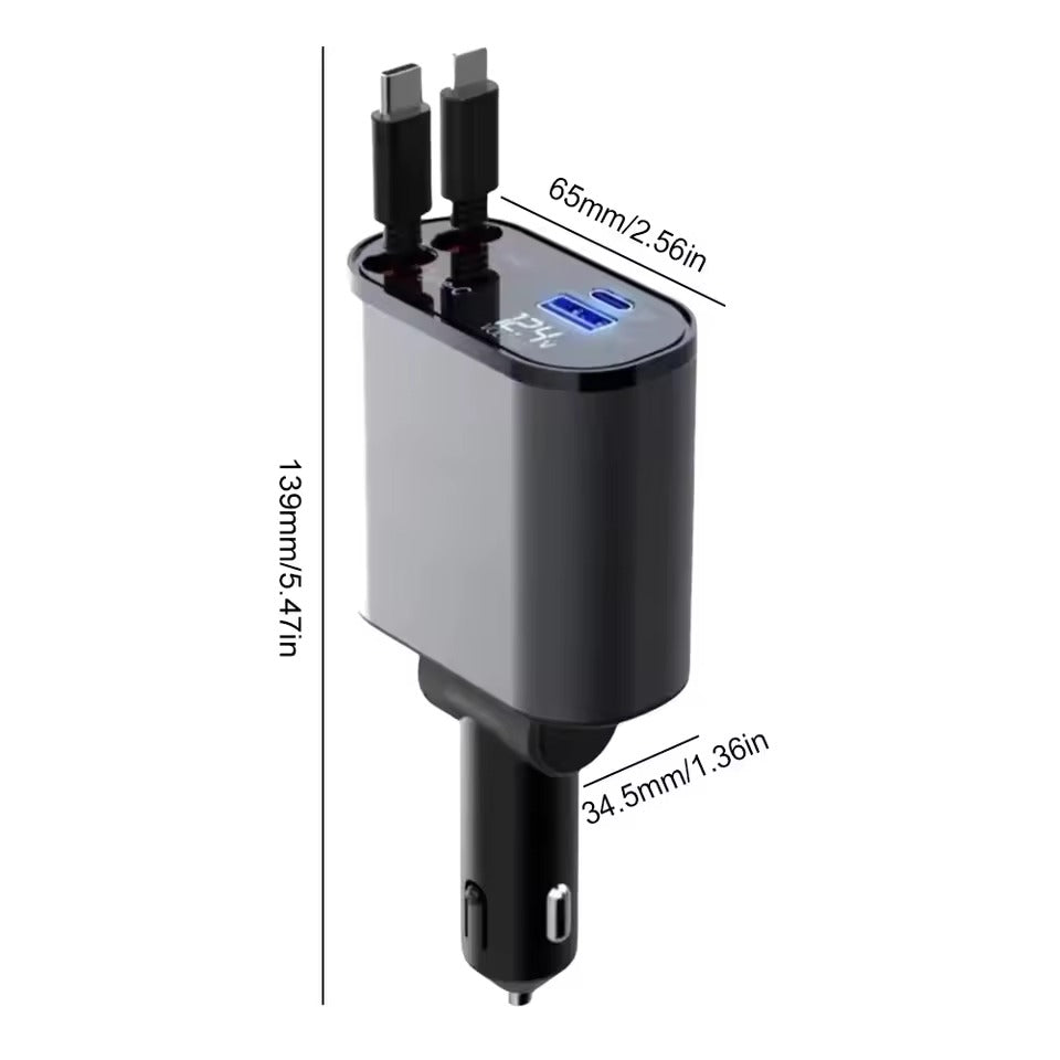 4-in-1 Retractable Car Charger