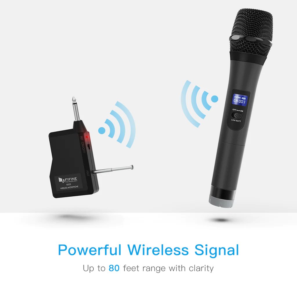 K025 Wireless Handheld Microphone System - FIFINE