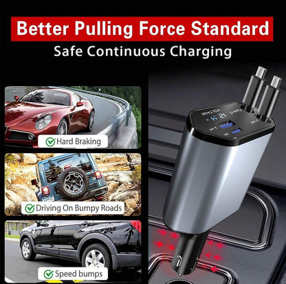 4-in-1 Retractable Car Charger