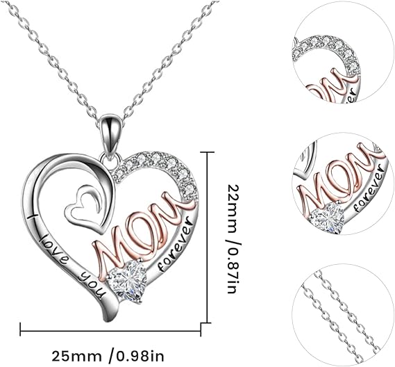 Mother's Silver Heart Necklace