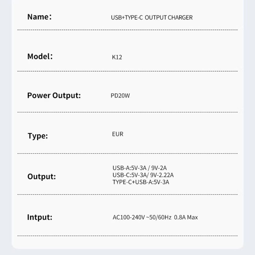 20W Fast Charger - PAVAREL