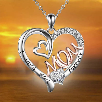 Mother's Silver Heart Necklace