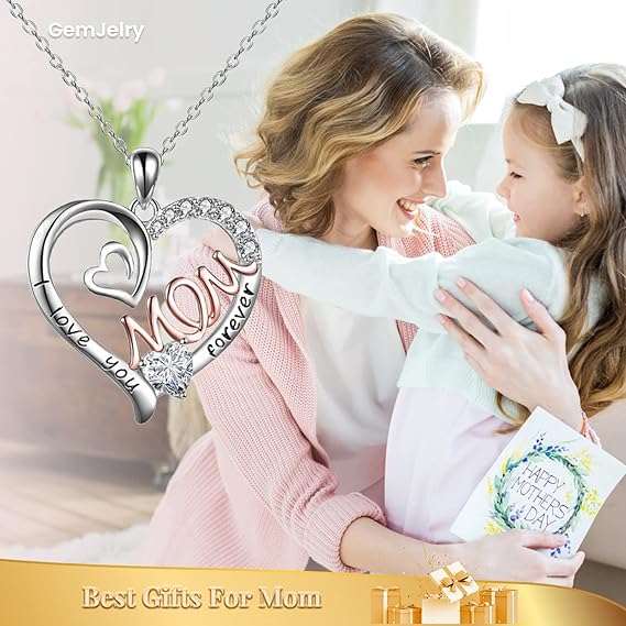 Mother's Silver Heart Necklace