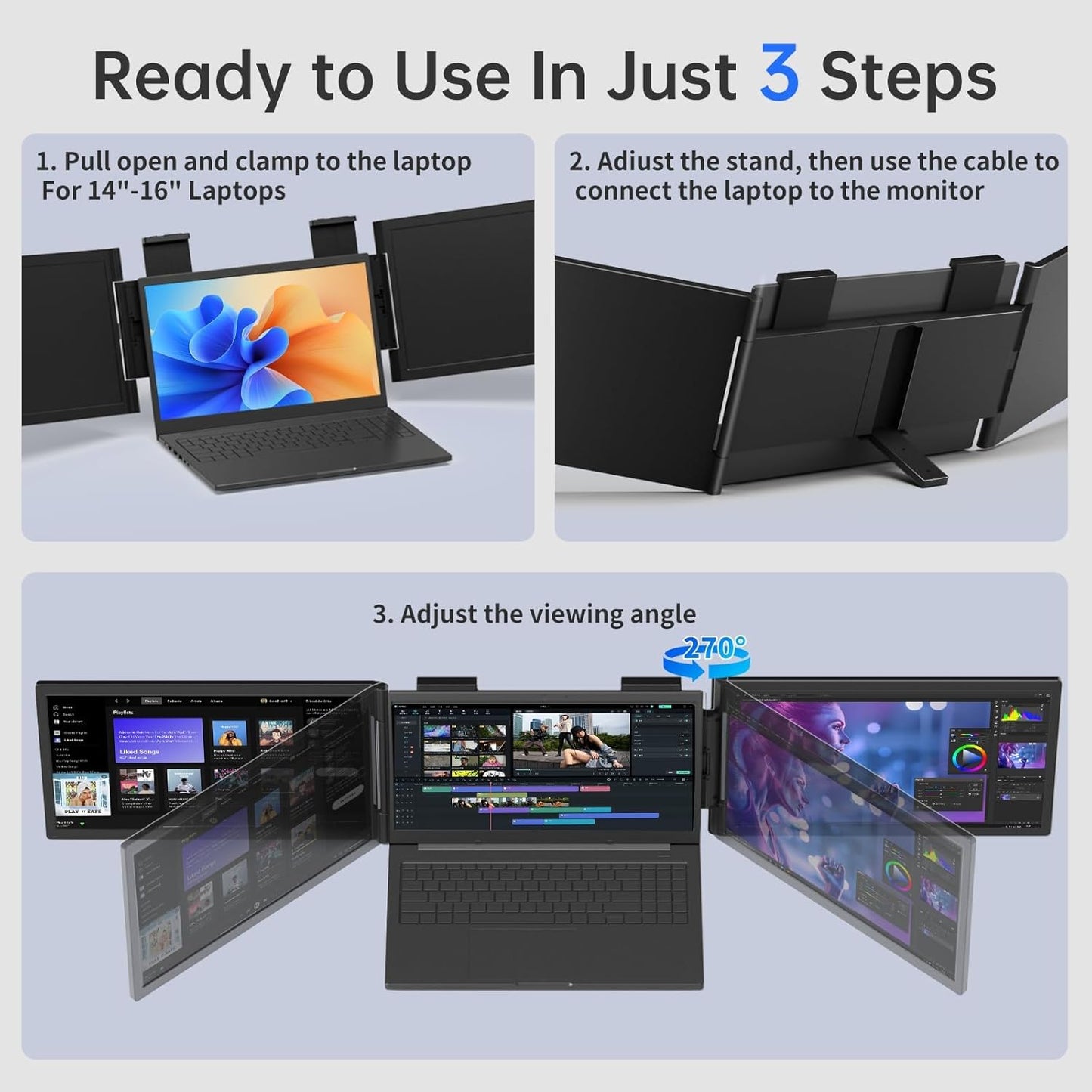 Triple Laptop Monitor