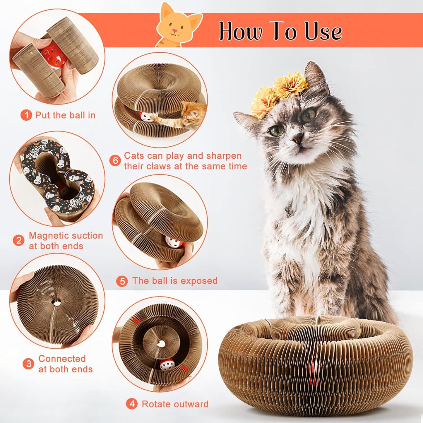 Cat Infinite Rotating Ball Scratcher