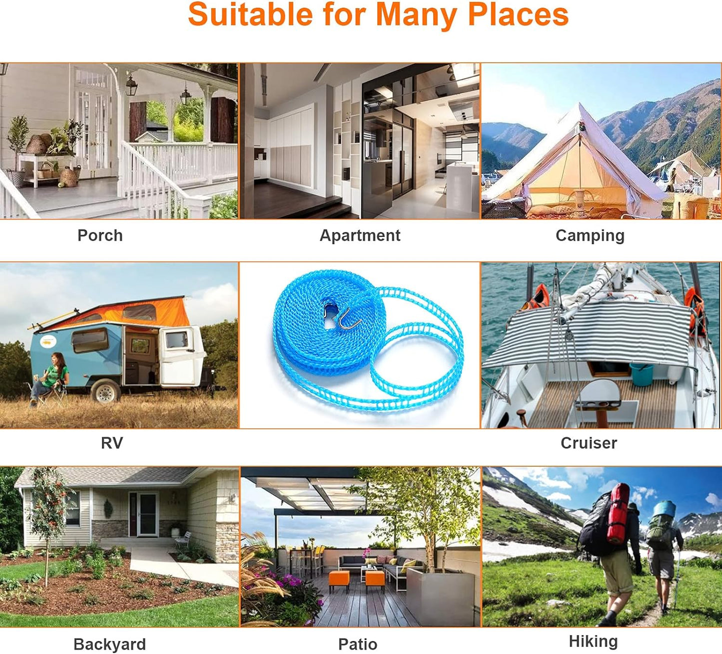 Long Elastic Clothesline (5 meters)