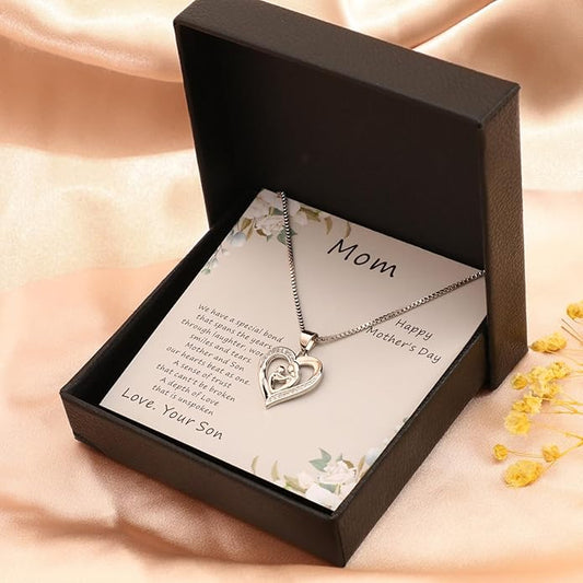 Mother's Silver Heart Necklace