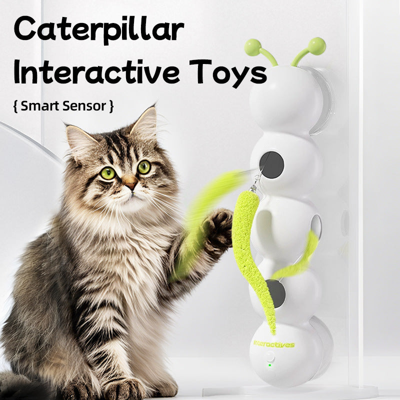 Pet Cat Electric Caterpillar Fun Cat Stick Toy Feather Tail Intelligent Induction Self-hi To Relieve Boredom