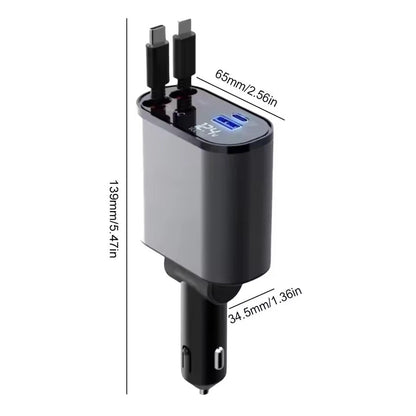 4-in-1 Retractable Car Charger