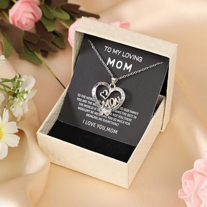 Mother's Silver Heart Necklace
