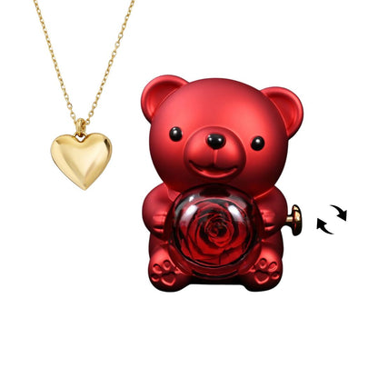 Eternal Rose & Necklace Teddy